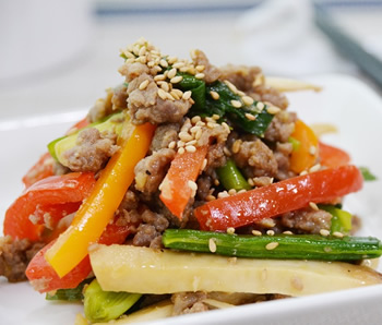 ひき肉と野菜の炒め物